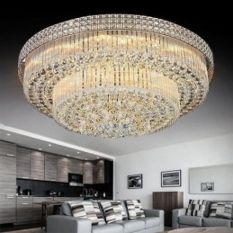 Candelabru modern de cristal rotund montat la nivel