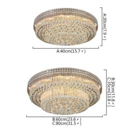 Candelabru modern de cristal rotund montat la nivel