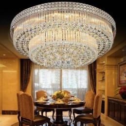 Candelabru modern de cristal rotund montat la nivel