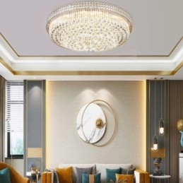 Candelabru modern de cristal rotund montat la nivel