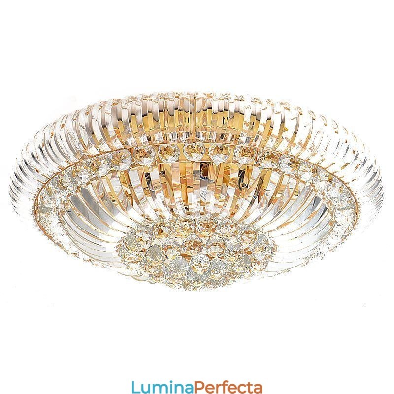 Iluminat rotund din cristal, modern, simplu, montat la nivel