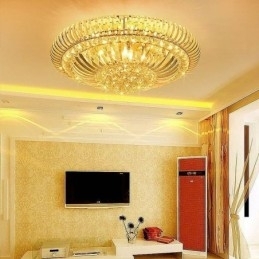 Iluminat rotund din cristal, modern, simplu, montat la nivel