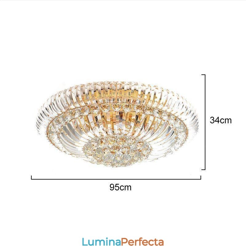 Iluminat rotund din cristal, modern, simplu, montat la nivel