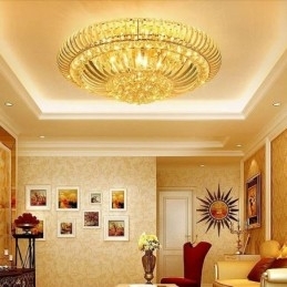Iluminat rotund din cristal, modern, simplu, montat la nivel