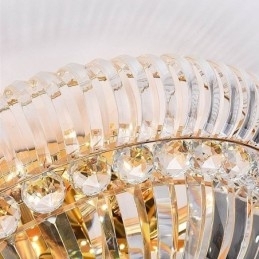 Iluminat rotund din cristal, modern, simplu, montat la nivel