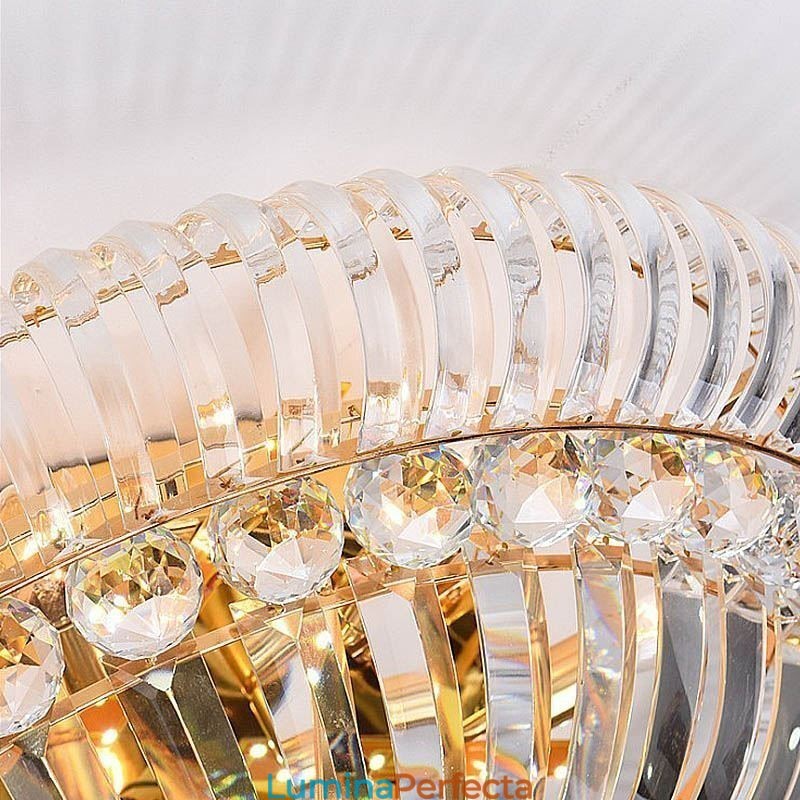 Iluminat rotund din cristal, modern, simplu, montat la nivel