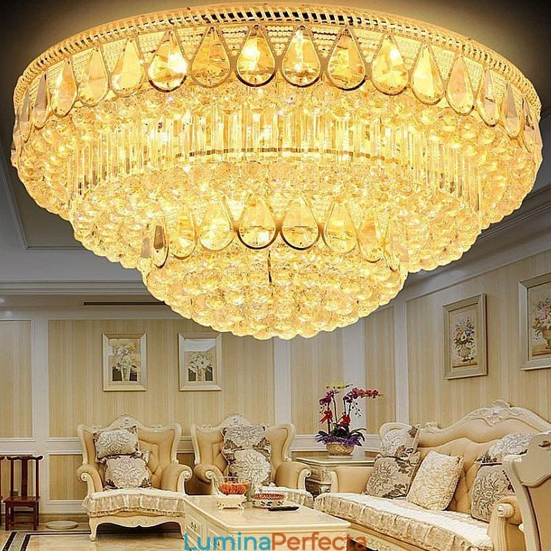 Plafoniera de lux cu montare încastrabilă din cristal Lumină rotundă
