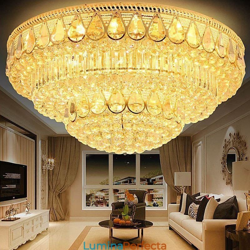 Plafoniera de lux cu montare încastrabilă din cristal Lumină rotundă