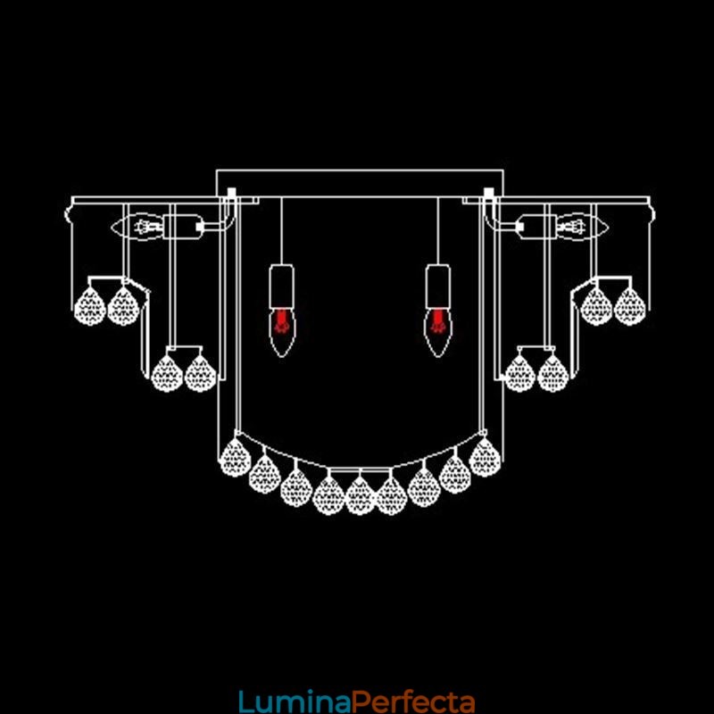 Plafoniera de lux cu montare încastrabilă din cristal Lumină rotundă