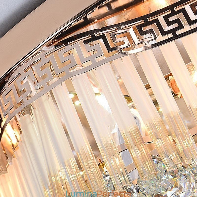 Plafoniera contemporană de cristal cu montaj încastrat Iluminat rotund de lux