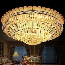 Plafoniera de lux din cristal Aur Iluminat rotund