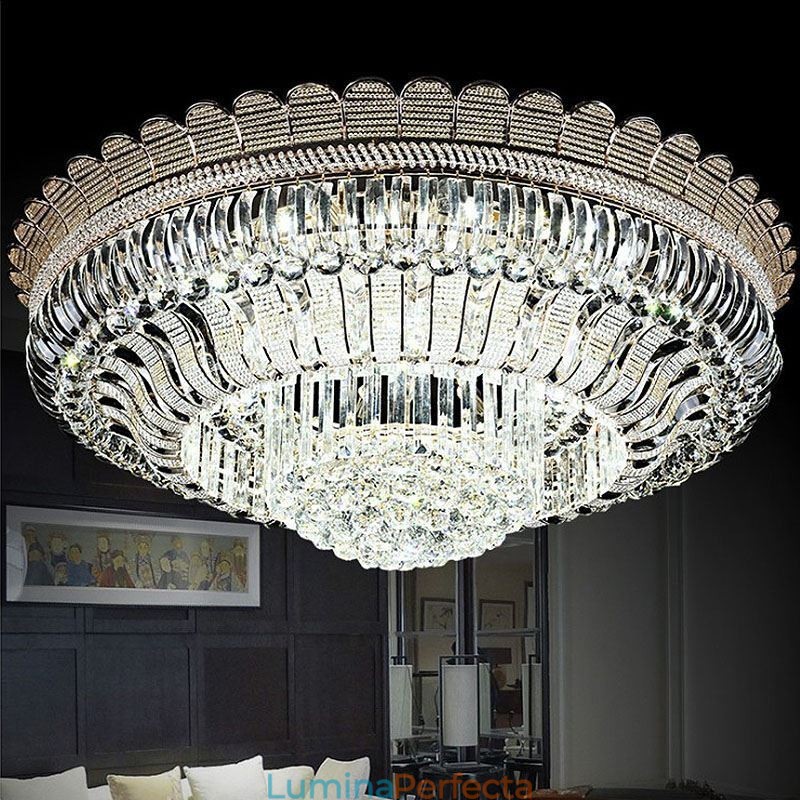 Plafoniera de lux din cristal Aur Iluminat rotund