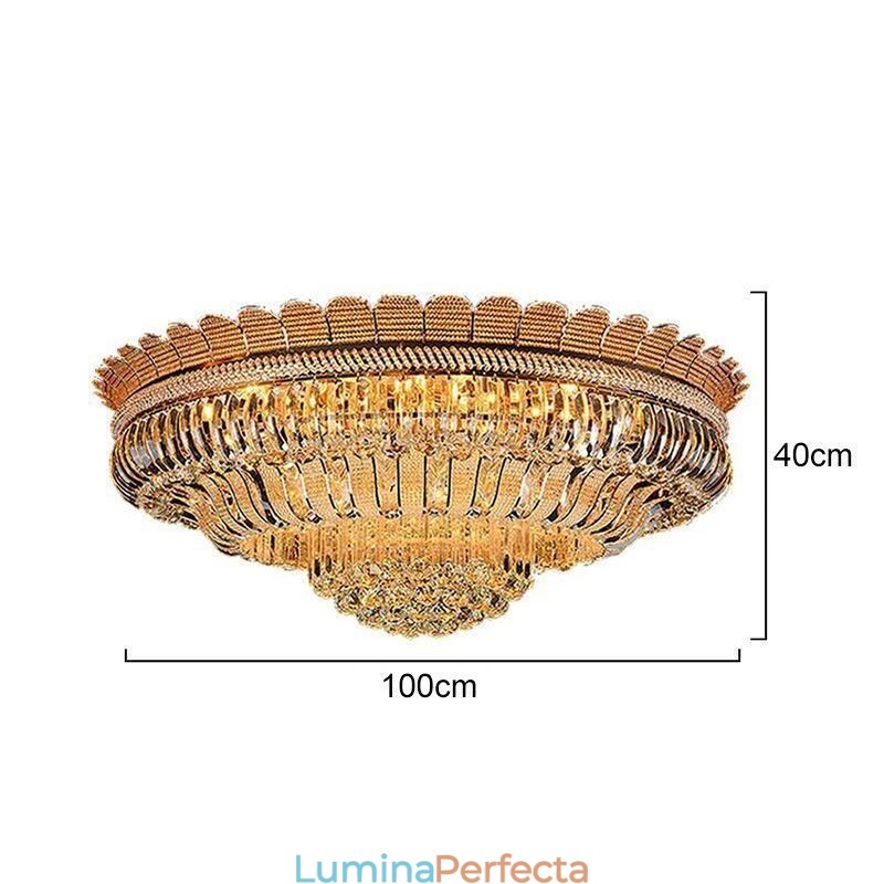 Plafoniera de lux din cristal Aur Iluminat rotund