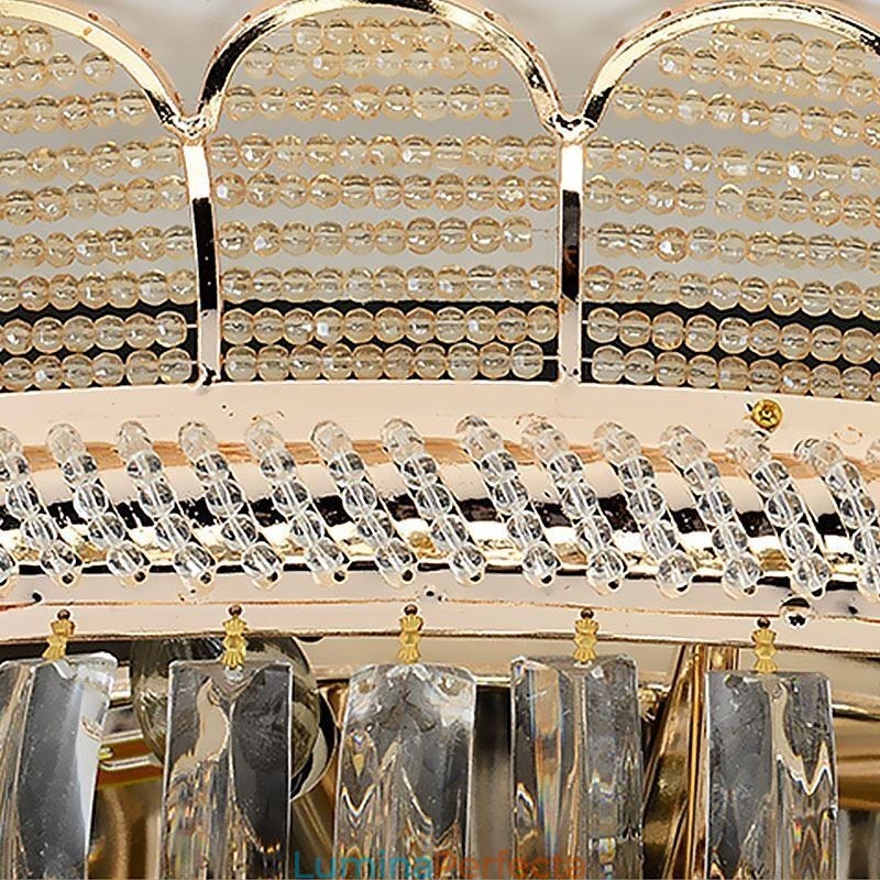 Plafoniera de lux din cristal Aur Iluminat rotund