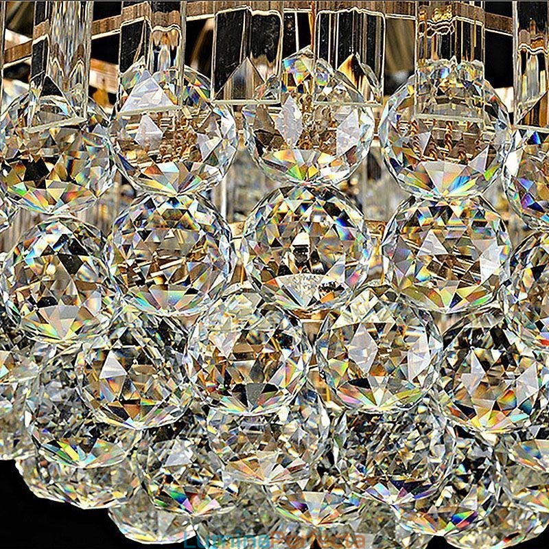 Plafoniera de lux din cristal Aur Iluminat rotund