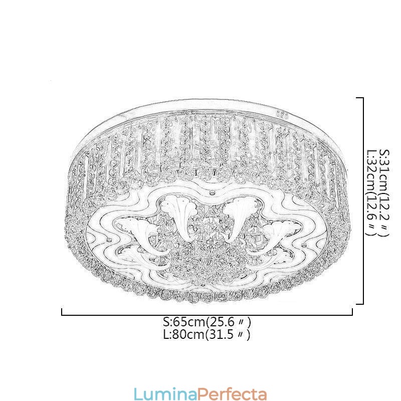 Plafoniera grațioasă de cristal auriu