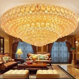 Plafoniera de lux din cristal Iluminat european rotund, montat la nivel