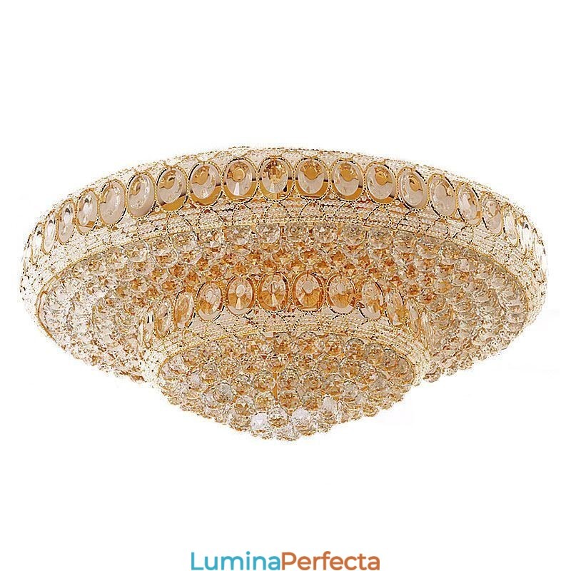 Plafoniera de lux din cristal Iluminat european rotund, montat la nivel