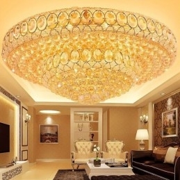 Plafoniera de lux din cristal Iluminat european rotund, montat la nivel