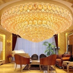 Plafoniera de lux din cristal Iluminat european rotund, montat la nivel