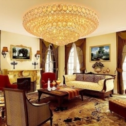 Plafoniera de lux din cristal Iluminat european rotund, montat la nivel