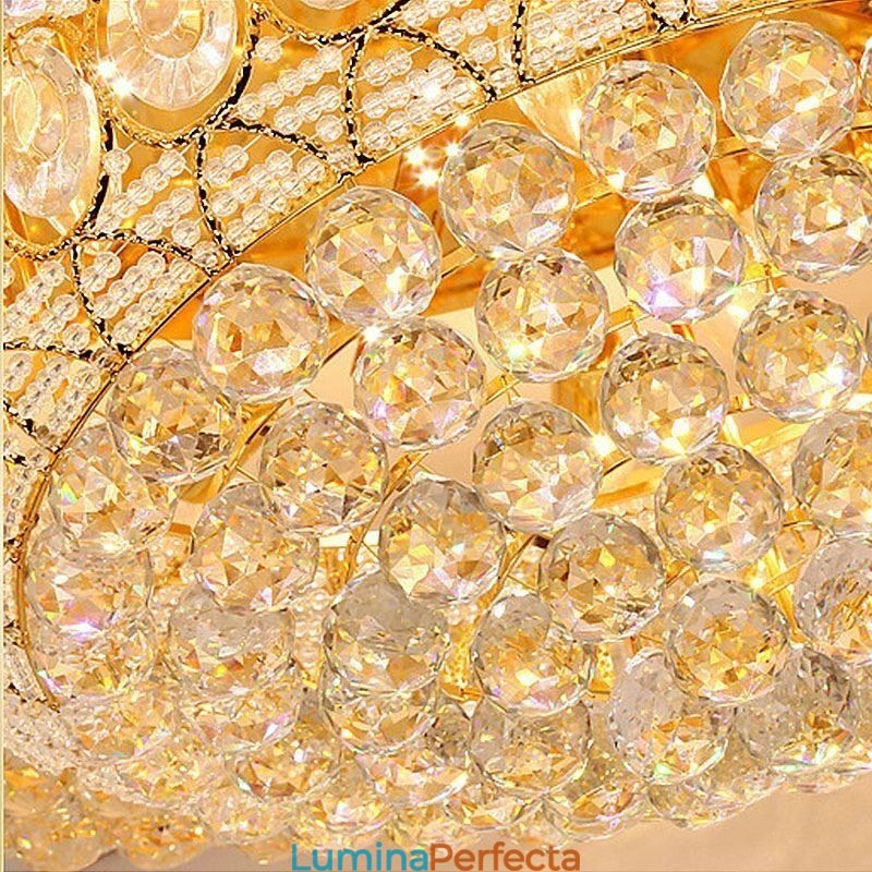 Plafoniera de lux din cristal Iluminat european rotund, montat la nivel