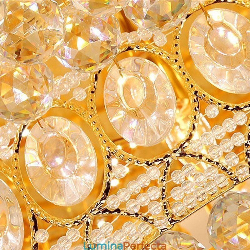 Plafoniera de lux din cristal Iluminat european rotund, montat la nivel