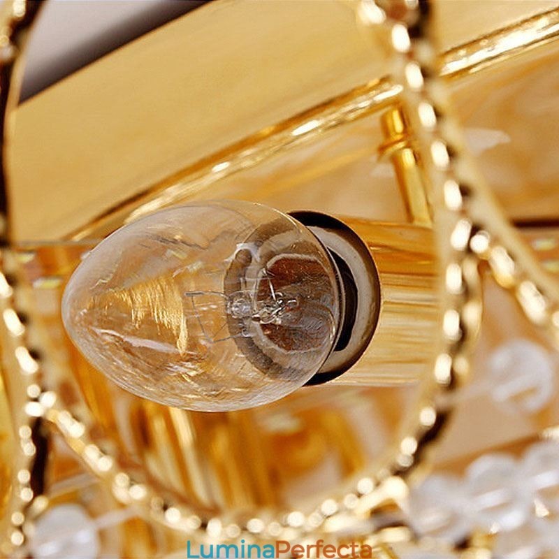 Plafoniera de lux din cristal Iluminat european rotund, montat la nivel
