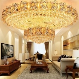 Plafoniera modernă de cristal auriu Iluminat rotund cu montare încastrabilă