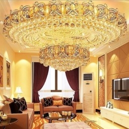 Plafoniera modernă de cristal auriu Iluminat rotund cu montare încastrabilă