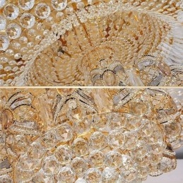 Plafoniera modernă de cristal auriu Iluminat rotund cu montare încastrabilă