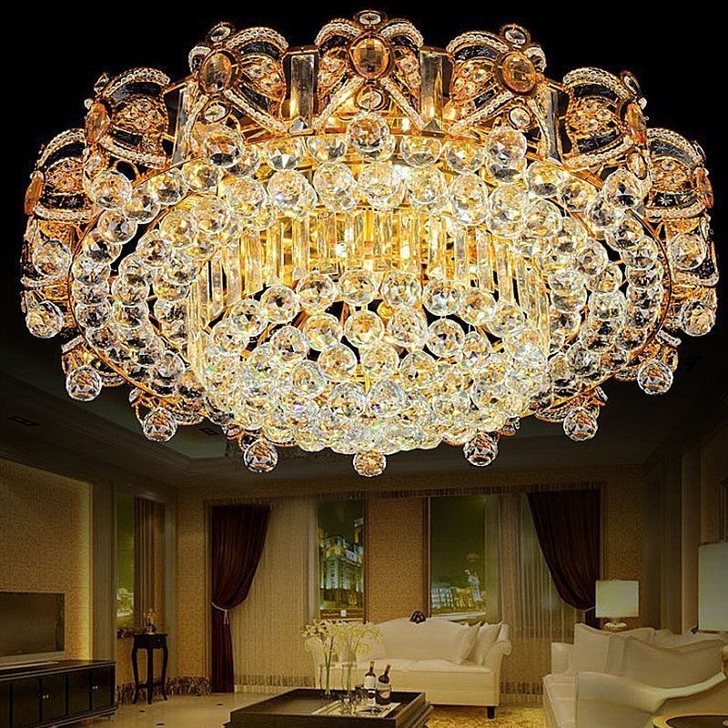 Plafoniera europeană de cristal cu montare încasată