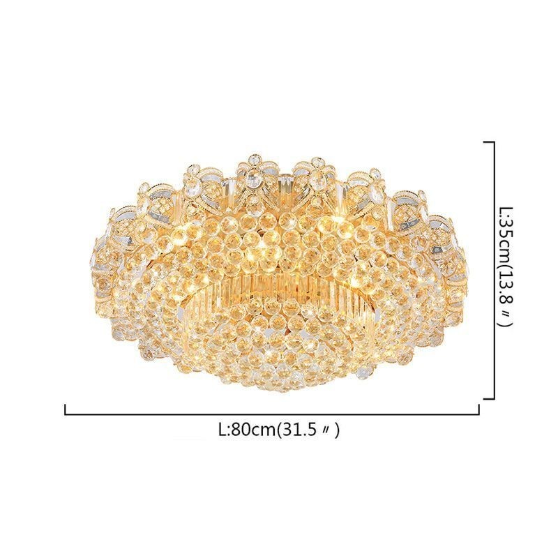 Plafoniera europeană de cristal cu montare încasată