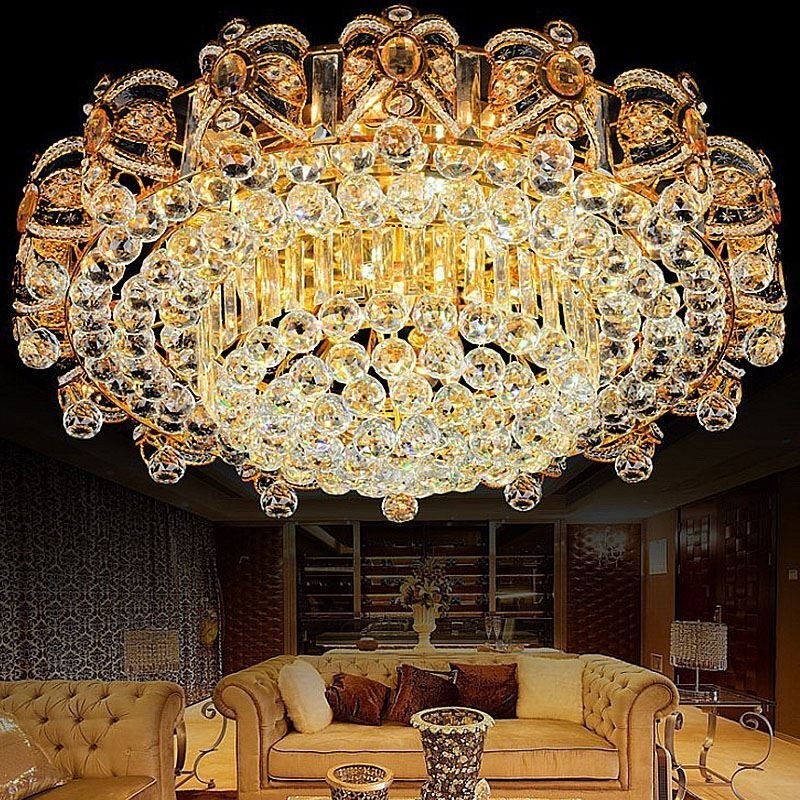 Plafoniera europeană de cristal cu montare încasată