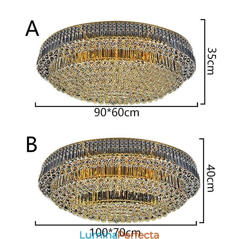 Plafoniera din cristal cu montaj înroscat Lumină ovală europeană