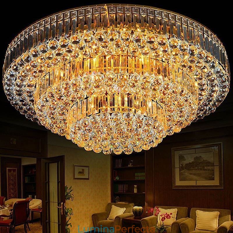 Plafoniera de cristal cu montare încasată Iluminat rotund european