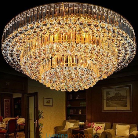Plafoniera de cristal cu montare încasată Iluminat rotund european Plafoniera de cristal cu montare încasată Iluminat rotund european