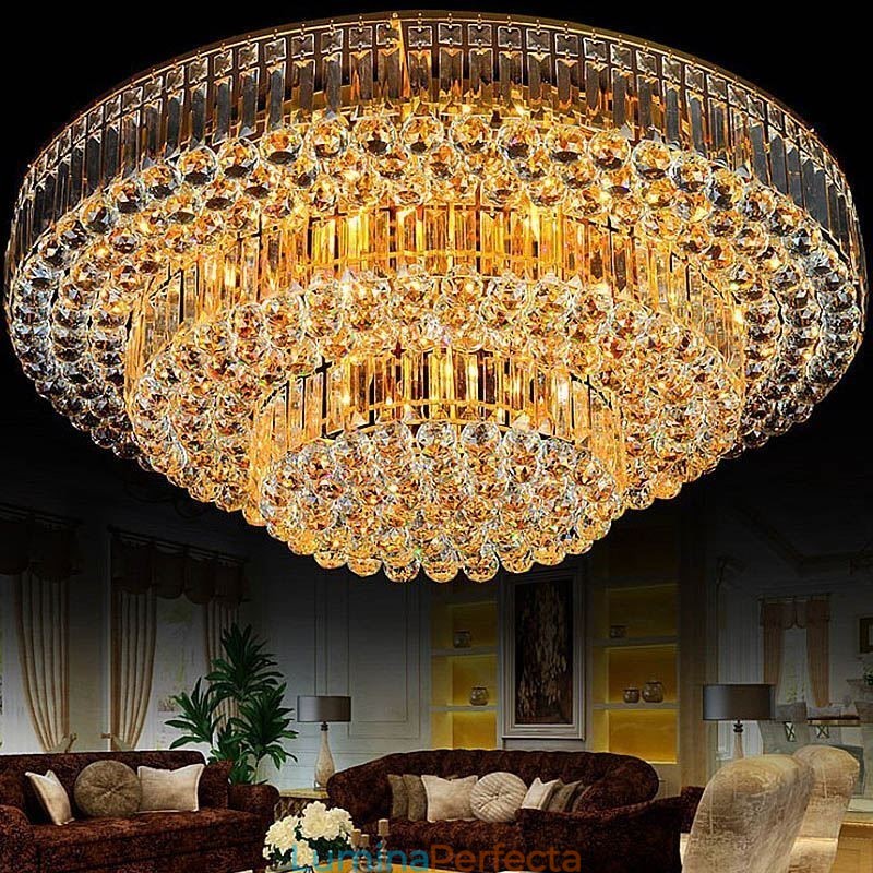 Plafoniera de cristal cu montare încasată Iluminat rotund european