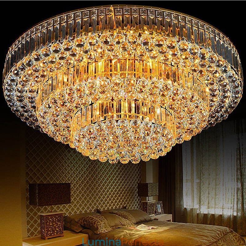 Plafoniera de cristal cu montare încasată Iluminat rotund european