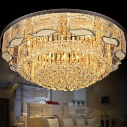 Plafoniera de cristal Contemporană, simplă, rotundă, cu montare încastrabilă