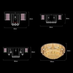 Plafoniera de cristal Contemporană, simplă, rotundă, cu montare încastrabilă
