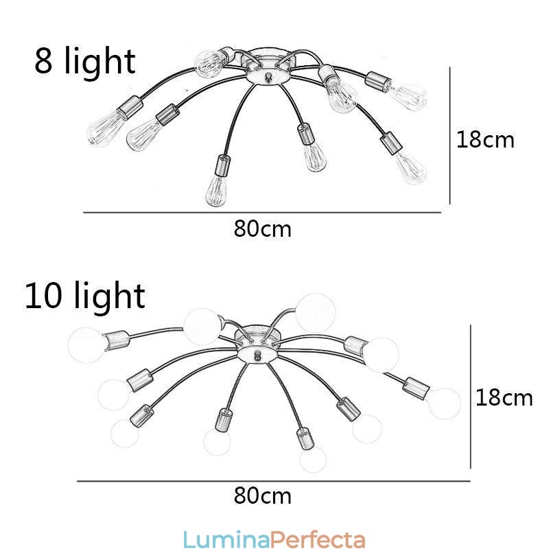 Lampă de tavan Spider, antică, clasică, pentru sufragerie, 8 10 brațe
