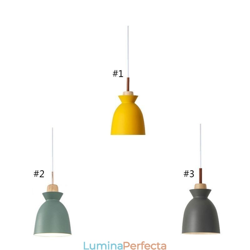 Lampă Nordic Simple Macaron Pandantiv Iron Arti Trei Lumini