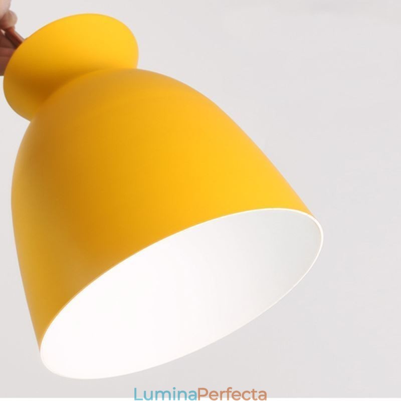 Lampă Nordic Simple Macaron Pandantiv Iron Arti Trei Lumini