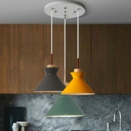 Nordic Macaron Island 3 Lumini Pendant Iluminat Simplu Iron Arti Trei Lumini