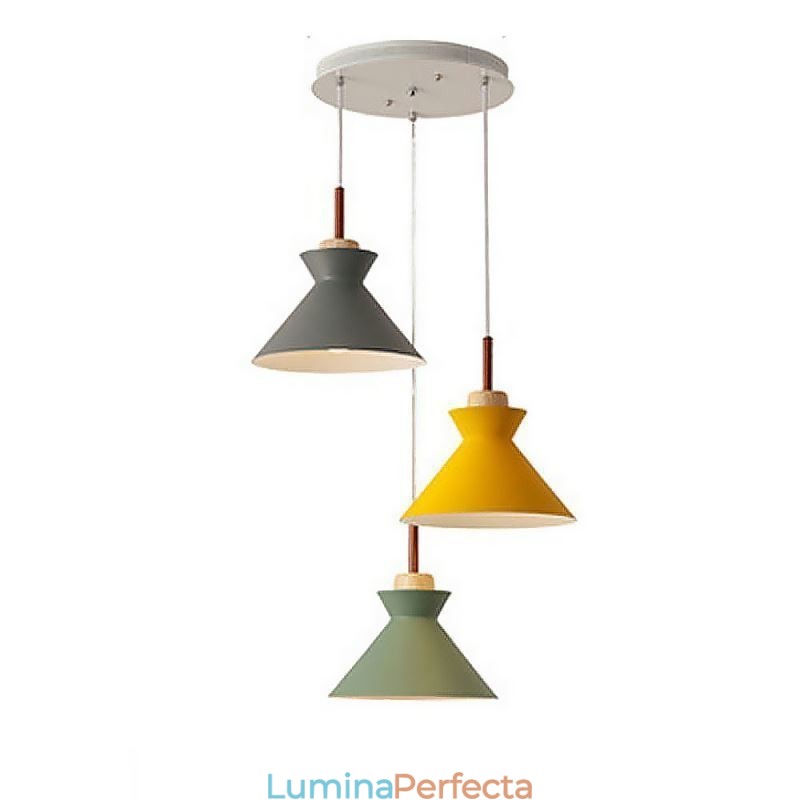 Nordic Macaron Island 3 Lumini Pendant Iluminat Simplu Iron Arti Trei Lumini