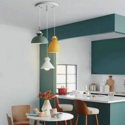 Lampă de suspendare Macaron Nordic Iron Simplu Arti Three Lights Fixture