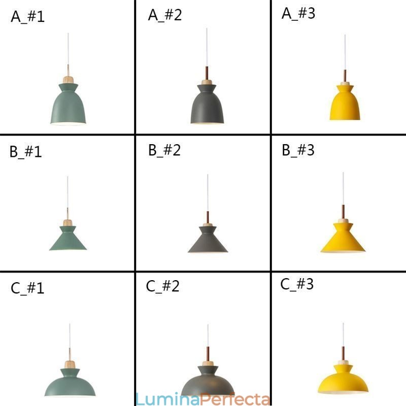 Lampă de suspendare Macaron Nordic Iron Simplu Arti Three Lights Fixture