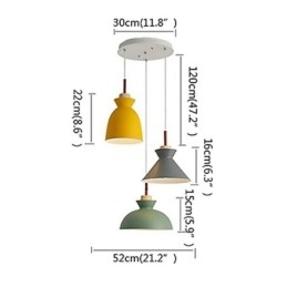 Lampă de suspendare Macaron Nordic Iron Simplu Arti Three Lights Fixture