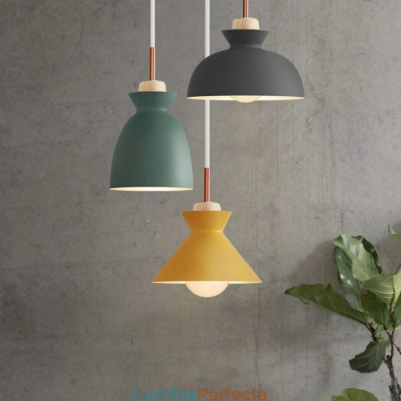 Lampă de suspendare Macaron Nordic Iron Simplu Arti Three Lights Fixture